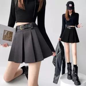 스커트 모직 추동 캐주얼 두꺼운 플리츠 스윗 쉬폰 여성패션 A라인 DL4