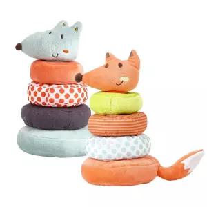 3세 영아 폭신한 헝겊링쌓기 여우/다람쥐 2종세트 소근육발달 집중력향상