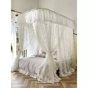 침실 레이스 캐노피 레일 가림막 공주침대 1.5m