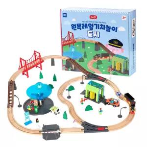 유아 역할놀이 조립완구 원목 레일 전동 기차놀이 도시 어린이집 장난감