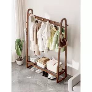 롱코트행거 수납 스탠드 이동식 겨울옷 심플 우드 옷걸이