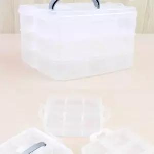 휴대용 3단 멀티박스 소형 다용도수납통 소품함 네일스톤케이스 다용도수납함