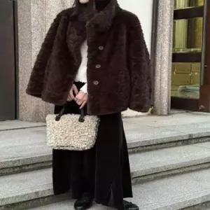 여성 겨울 데일룩 퍼 일체형밍크라이크 루시차이나 코트 재킷 가죽 도톰 DAOL4
