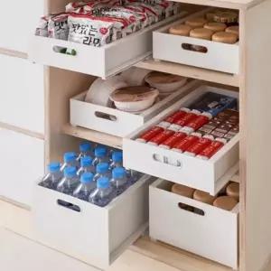 ( )슬라이딩 수납 선반 팬트리 박스 보관함 정리함 중형