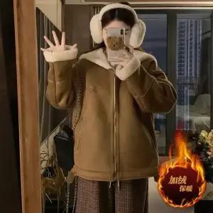 데일룩 코트 모피 뽀글이 일체형 세무 램스울 도톰 여성용 동계 DAOL4