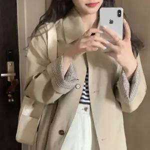 여대생 싱글 트렌치 코트 바람막이 간절기 봄 자켓