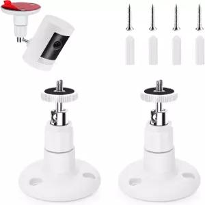 링 스틱 업 캠 아웃도어 플러스 실내 360 조절 가능한 벽걸이 또는 셀링 마운트 드릴 없음 내후성(흰색)용