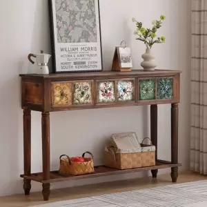 원목 수납 콘솔 엔틱 블 거실 장식장 현관 협탁 선반 수납장