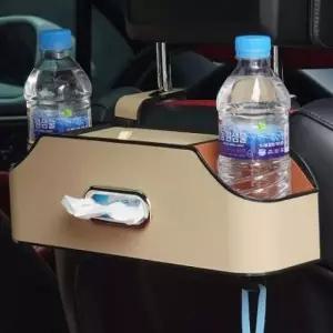 ( )차량용 멀티 시트 수납함 컵홀더 티슈케이스 베이지