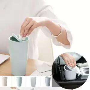 차량용 탁상용 미니 휴지통 두껑 사무실 책상 쓰레기통 테이블 틈새 수납 자동차 수윙