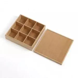 ( )덮개형 원목 정리함 대나무 보관함 수납함 9칸