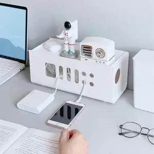 ( )화이트 도형 멀티탭 콘센트 정리함