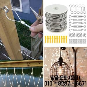 15/30m 케이블 가드 레일 로프 PVC 강철 코팅 유연한 와이어 후크가있는 부드러운 스테인레스 스틸 빨랫줄