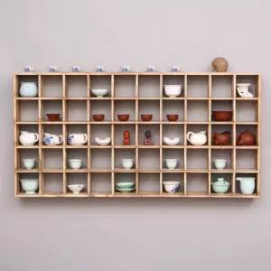 원목 머그컵 진열장 엔틱 컵장식장 수납 벽걸이 선반 찻잔 빈티지