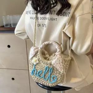 여친 바캉스 가방 토트백 전원 밀짚백 아이템 시크 해변 프렌치 트렌디 크라우드소싱 비치백 HT5