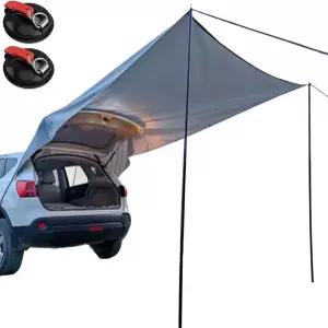 댄첼 아웃도어 휴대용 흡입 컵 자동차 후방/측면 차양 오버랜드 캠핑 루프 랙 장착 필요 없음 SUV 트럭용