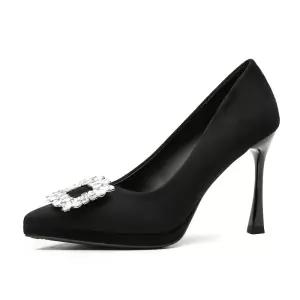 여사친 검정 신발 스틸레토 스웨이드 단화 아이템 가보시 힐펌프스 힐 트렌디 프렌치 하이힐 HT5