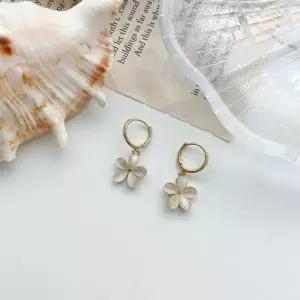 악세사리 퓨어 플라워 링 자개 귀걸이