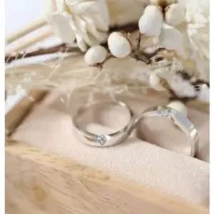 (국내제조) 스꼬띠나 실버 100일 커플링(남녀2개)