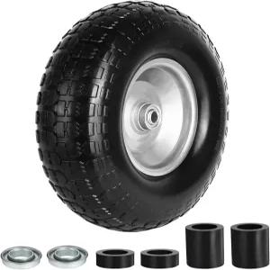 13인치 휠바로우 타이어 플랫 프리 4.00-6 5/8인치 베어링 범용 솔리드 핸드 트럭 정원용 3/4인치 교체