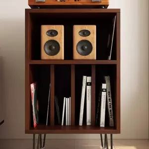 LP 선반 보관함 수납장 월넛색 레코드판 철제 484083 A. 캐비닛 원목 프