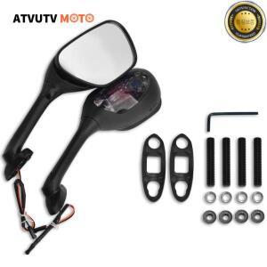 스즈키 GSXR 600 750 1000 2005 K5 K6 K7 K8 K9 12V 용 Led 조명이있는 오토바이 백미러