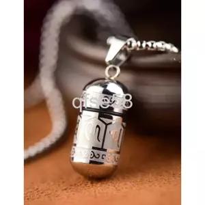  티타늄 약통 목걸이 휴대용 알약 방수 보관함 캡슐