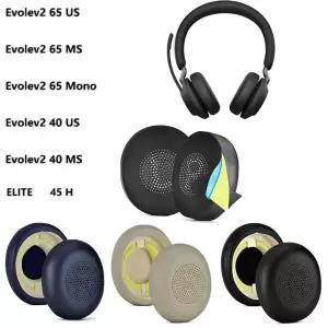 호환  Jabra Evolve2 65 MSUC 40 MSUC Elite 45H 헤드폰 교체 용 이어 패드 귀마개 이어 베개 쿠션
