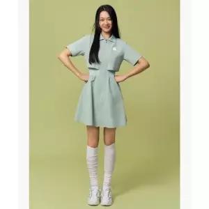 르꼬끄 LECOQ GOLF 여성 풀집업 우븐 카라 원피스 민트 GR122LOP11 GR122LOP11_MINT 459486