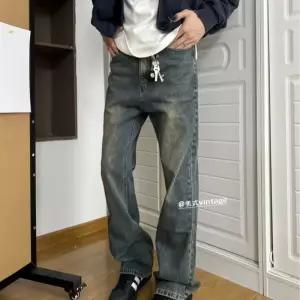 지니코코 바지 남자 춘추 빈티지 일자 청바지 스트레이트 핏 스트리트 워싱 부츠컷 데님팬츠 와이드 하이웨