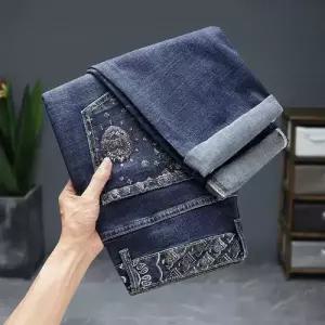 지니코코 남성 바지 스키니 허리 슬림핏 스판 청바지 자수 클럽 ADOR1