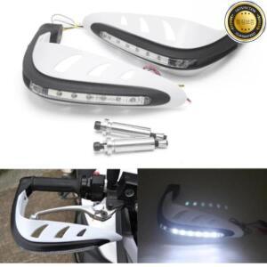 LED 깜박이는 오토바이 핸드 가드 - 거리 자전거 및 먼지 방수 방향 지시등 커버 내구성이 뛰어난 ABS 소재