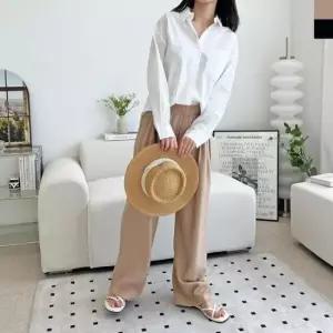 [옷은날개] 밴딩바지 밴딩 코디 빅사이즈 일자 여성바지 면바지