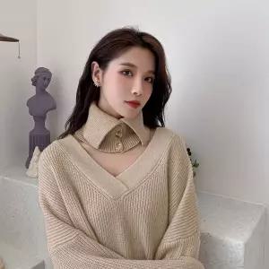 6컬러 여성 가을 겨울 니트 페이크 목폴라 넥워머