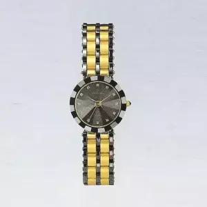 카리타스 12각 사파이어 지르코늄 여자 선물 명품 예물 고급 원형 금장 메탈 손목 시계 / C101F