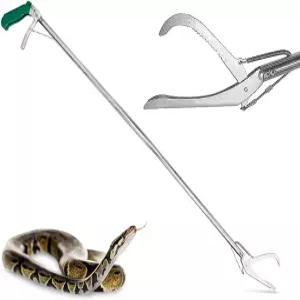 IC 클로버 프로페셔널 52인치 업그레이드 헤비 듀티 엑스트라 롱 스네이크 집게 파충류 래틀 캐처 넓은 턱