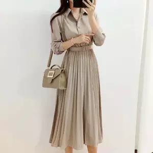 카라 플리츠원피스 데일리 하객 허리벨트 원피스