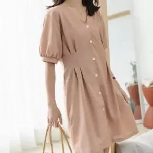 브이넥 바캉스룩 미니원피스 여름원피스 퍼프소매 H라