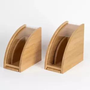 커피필터 홀더 홈카페 수납함 종이필터 디스펜서 대나무