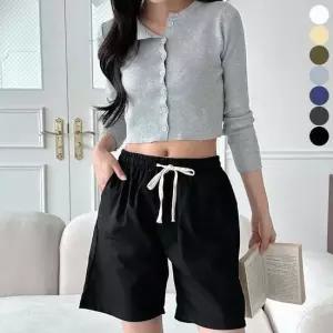 반바지 데일리 마 여름 여자 편한 팬츠 밴딩 고무줄