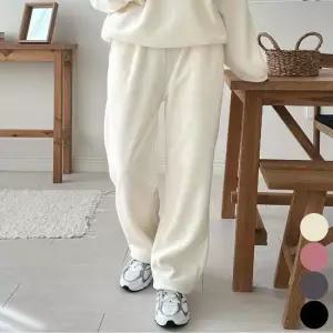 기모안감 방한바지 여성 골지 뽀글이 팬츠 와이드