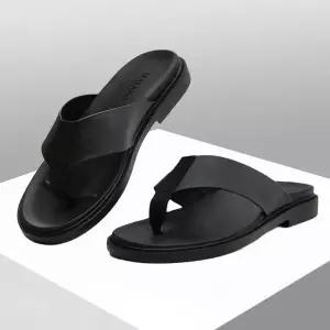 국내생산 남성 블랙 조리 슬리퍼 심플 쪼리 키높이 샌들 남성실내화