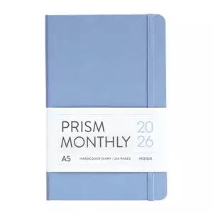 인디고 다이어리 2026 프리즘 A5 먼슬리 스케줄러 (날짜형 25절 월간) (밀키블루)