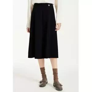 여성용 치마 모직 겨울 가을 슬림핏 솔리드 트렌디 정장 아이템 중기장 A라인 HT4