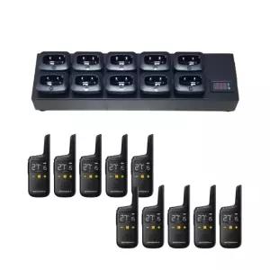 모토로라 디지털 생활용무전기 블랙 10대+10구 멀티충전기