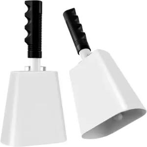 손잡이가 달린 데파비 10인치 카우벨 스포츠 이벤트용 응원 2팩 축구 경기용 라우드 노이즈 메이커 파티