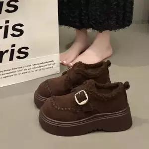 여자 겨울 가을 빈티지 신발 로퍼 방한 통굽 미들부츠 퍼 부츠 기모 러블리 다올4