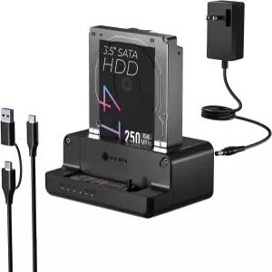 M.2 NVMe 및 SATA SSD/HDD 하드 드라이브 도킹 스테이션 ICY BOX USB-C 10Gbps 클론 리더 2.5인치/3.5인치