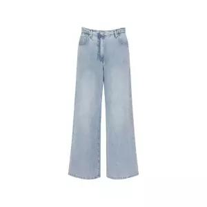 OLZEN 여성 셔링밴드 와이드 데님 팬츠_ZLG5DP2301LBL 310097