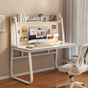 책상 컴퓨터 학생 공부 테이블 철제 타공 데스크 고등 서랍 대학생 화이트 80x60cm